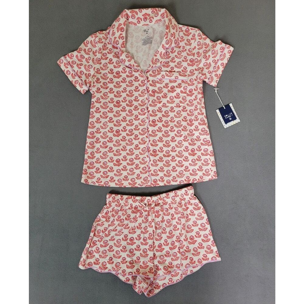 Roller Rabbit Women’s Pink Floral Pajamas Set 2 Piece Shorts Set Size XS